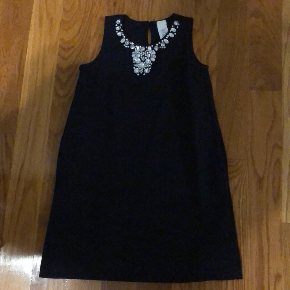 Navy bedazzled kids dress
